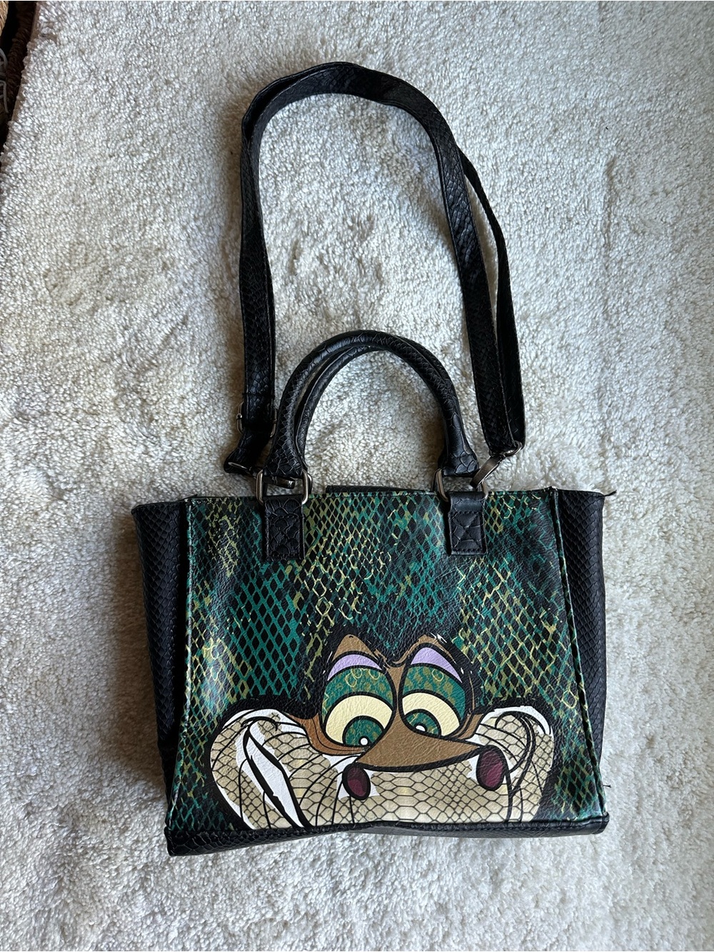 Disney Loungefly The Jungle Book Kaa Faux Snake Skin Purse RARE